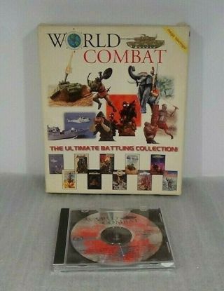 Vintage,  Big Box - Ibm Pc/dos 5.  1/386/win.  95 War Games - World Combat - 10 In 1 Games