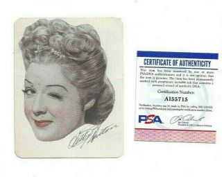 Betty Hutton Autographed 3x4 Card Tv Broadway Actress Dancer Singer Psa