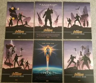 Avengers Infinity War Movie Posters,  Cinema Exclusive,  Full Set - Odeon - Marvel