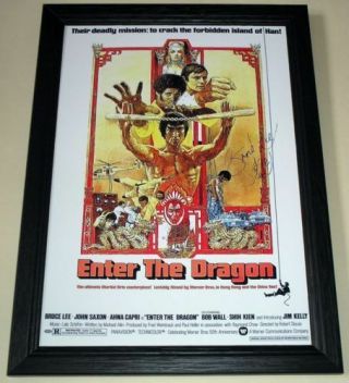 Enter The Dragon Signed & Framed 12 " X8 " A4 Photo Poster Bruce Lee