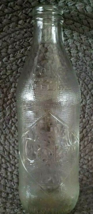 Vintage Coca Cola Coke Clear Bottle Embossed Diamond 10 ounce Straight Side 3