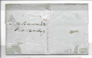 US Scott 1 5 - cent Franklin pair on folded letter cover to Oregon Illinois 2
