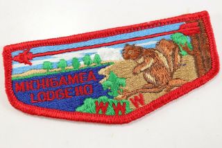 Vintage Michigamea Lodge 110 Oa Order Arrow Www Boy Scouts America Flap Patch