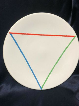 Sasaki Stoneware 1985 Variations Two Dinner Plate 10 3/4 " Vignelli Triangle