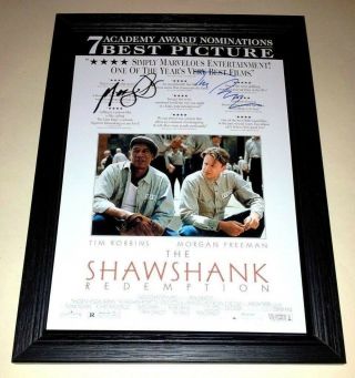 Shawshank Redemption Cast Signed & Framed 12 " X8 " A4 Photo Poster Tim Robbins