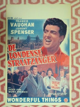 Wonderful Things Belgium (21 " X 14) Poster Frankie Vaughan Jeremy Spenser 1958