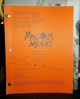Malcolm In The Middle Signed Script 2001 White Draft Frankie Muniz Autograph