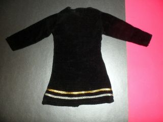 Maddie Mod Clone Barbie Black Velvet Dress 11 1/2 " Fashion Doll Clothes 1970s