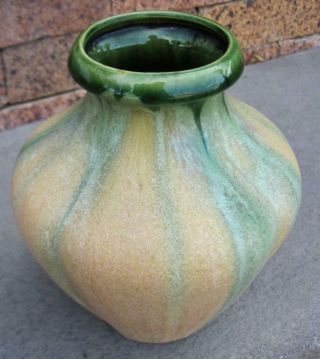 Arts And Crafts Stylethulin Drip Glazed 7 " Vase Made In Belgium 2229