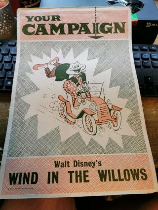 The Wind In The Willows Campaign Book Very Rare Walt Disney 1949
