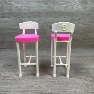 Set Of 2 Barbie Bar Stools “b” Monogram Chair Furniture 1:6 Scale