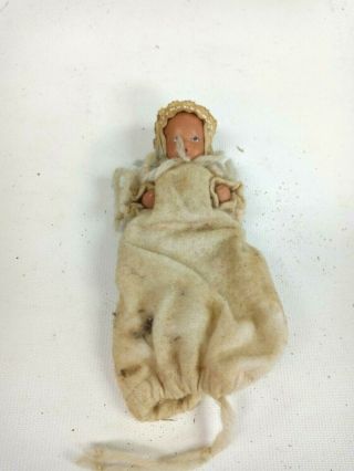 Vintage Nancy Ann Hush - A - Bye Baby In Rare 3 1/2 " Size - Rare With Clothing