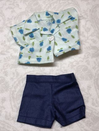 10” Vintage Vogue Jill Or Jan Blue Floral Shirt Tagged Blue Shorts Outfit P28