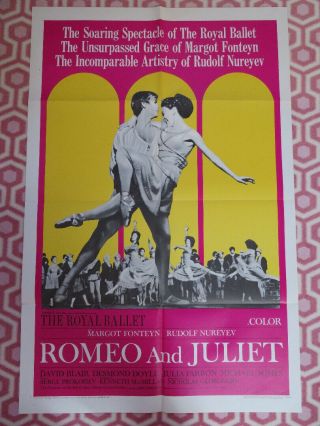 Romeo And Juliet Us One Sheet Poster Royal Ballet Margot Fonteyn 1966