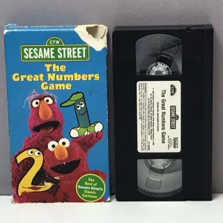 Sesame Street Great Numbers Game Vhs Video Tape Vcr Vtg Elmo Kids Rare