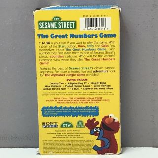 Sesame Street Great Numbers Game VHS Video Tape VCR VTG Elmo Kids Rare 3