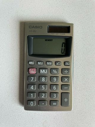 Vintage Casio Hs - 8v Standard Function Pocket Calculator Metal