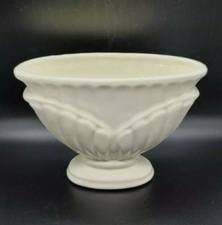Stunning Vintage Haeger Pottery 709 Gloss White Oval Footed Planter Vases