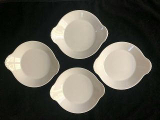 Apilco France White Round Au Gratin 7 " Dish 6 Set Of 4 Porcelain Bakers