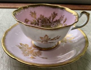 Paragon Tea Cup & Saucer Set Pink & Gold