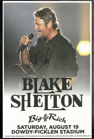 Blake Shelton Autographed Gig Poster The Voice
