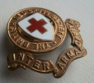Vintage Ww2 The British Red Cross Society Cap Badge Inter Arma Cartas