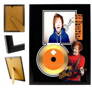 Ed Sheeran - Signed Framed Gold Vinyl Disc Collectors Cd Display Picture