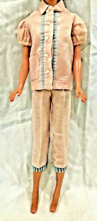 Vintage 1962 Barbie Doll Fashion Pak Pink Pajama Set,