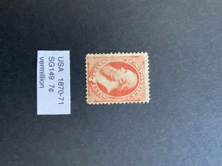 Us 1870 - 1 Scott 149,  7c Mh Stamp