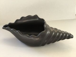 Van Briggle Pottery Black Conch Shell Planter Vase