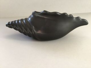 Van Briggle Pottery Black Conch Shell Planter Vase 2