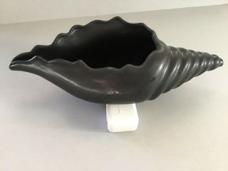 Van Briggle Pottery Black Conch Shell Planter Vase 3