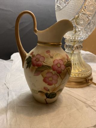Antique Royal Wettina Robert Hanke Hand Painted Floral Pitcher
