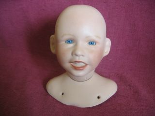 Vintage 1995 Bisque Porcelain Kaye Wiggs Dolls Head - Approx 6 " Tall