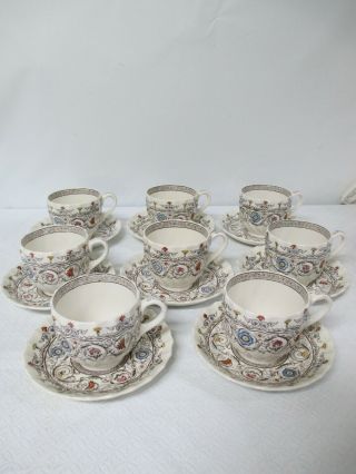 8 Vintage Copeland Spode Florence Cups,  Saucers
