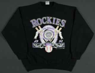 Colorado Rockies Vintage 1993 Inaugural Year Crewneck Sweatshirt Xl 90 