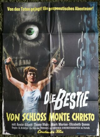 Tomb Of Torture (1963) German Horror Movie Poster Aka Metempsyco