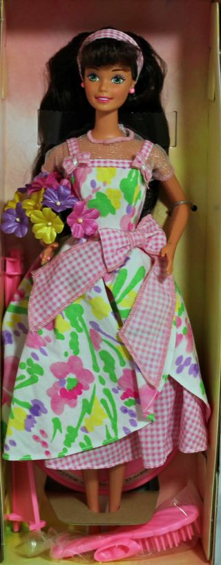 Avon Spring Petals Brunette Barbie 1996,  Nrfb W/ln Box - 16872