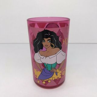 Vintage Disney Hunchback Of Notre Dame Esmeralda Pink Plastic Cup By Zak Designs