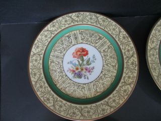 Vintage P.  T.  Bavaria Tirschenreuth Dinner Plates,  Carnation Blooms & Gold Trim 3