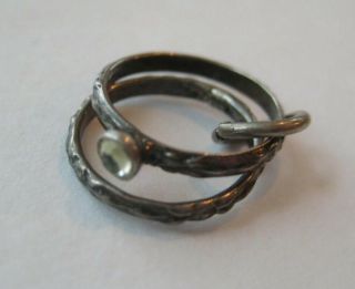 Vintage Sterling Tiny Engagement & Wedding Ring Set Silver Bracelet Charm
