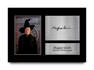 Maggie Smith Harry Potter Minerva Mcgonagall Signed A4 Photo Print Movie Fan