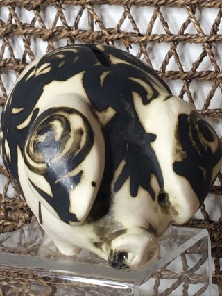 Vintage Chelsea Pottery Pig Piggy Bank Hand Painted England Joyce Morgan
