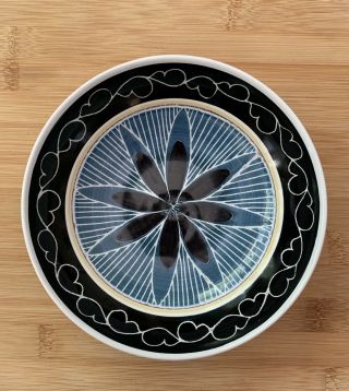 Vintage Mcm Signed Elle Keramikk Hand Crafted Pottery Bowl Norway Vivid