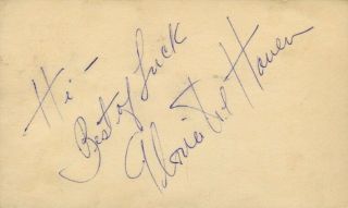 Vintage Gloria Dehaven Autograph - 1952