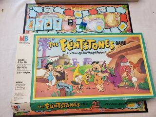Vintage 1991 Milton Bradley The Flintstones Game Fred Barney Dino Wilma Betty