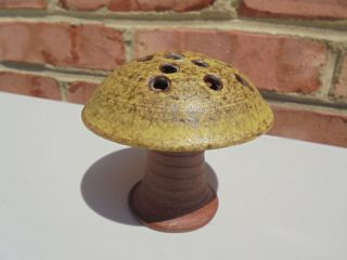 Vintage Mcm Denis Vibert Maine Signed Art Pottery Mushroom Flower Frog
