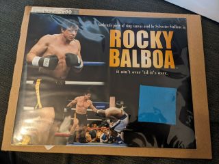 Sylvester Stallone 8 X 10 Photo With Screen Boxing Ring Swatch From.