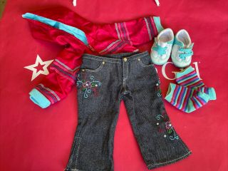 American Girl Truly Me Just Like You Ready For Fun Outfit Shoes Jacket Jeans