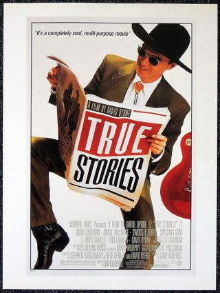 True Stories 1986 Film Movie Poster Page.  Talking Heads David Byrne.  E23